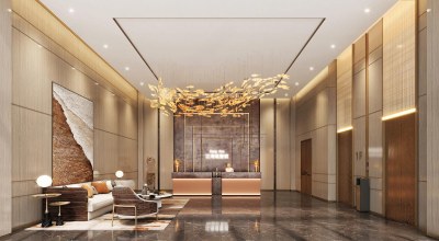 现代酒店前台3D模型下载